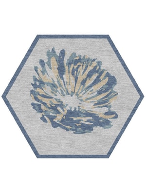 Laurels Hexagon Hand Knotted Tibetan Wool custom handmade rug