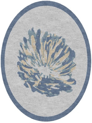 Laurels Oval Hand Knotted Tibetan Wool custom handmade rug