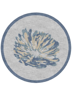 Laurels Round Hand Knotted Tibetan Wool custom handmade rug