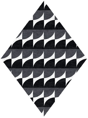 Leafy Grey Diamond Hand Knotted Tibetan Wool custom handmade rug