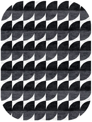 Leafy Grey Oblong Hand Knotted Bamboo Silk custom handmade rug