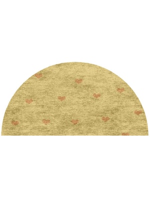 Lil Hearts Halfmoon Hand Knotted Bamboo Silk custom handmade rug