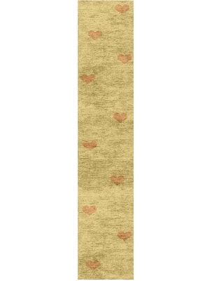 Lil Hearts Runner Hand Knotted Bamboo Silk custom handmade rug