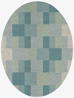 Lilac Oval Flatweave New Zealand Wool custom handmade rug