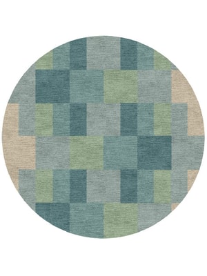 Lilac Round Hand Knotted Tibetan Wool custom handmade rug