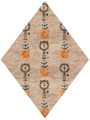 Lion Bling Diamond Hand Knotted Bamboo Silk custom handmade rug
