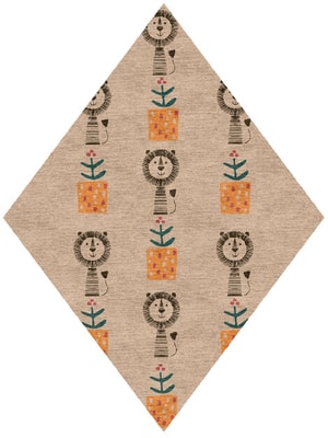 Lion Bling Diamond Hand Knotted Tibetan Wool custom handmade rug