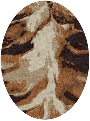 Lion Mane Oval Hand Knotted Tibetan Wool custom handmade rug