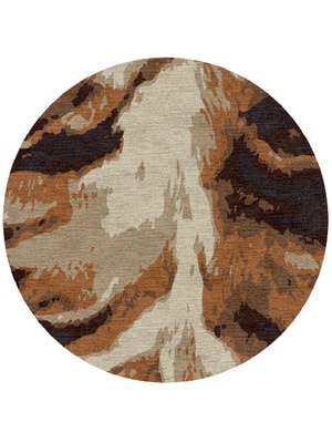 Lion Mane Round Hand Knotted Tibetan Wool custom handmade rug