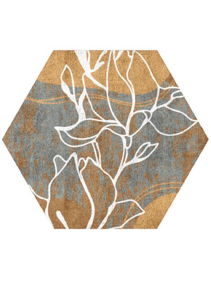 Longiflorum Hexagon Hand Tufted Bamboo Silk custom handmade rug