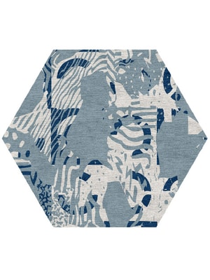 Lynx Hexagon Hand Knotted Tibetan Wool custom handmade rug
