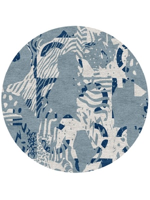 Lynx Round Hand Knotted Tibetan Wool custom handmade rug