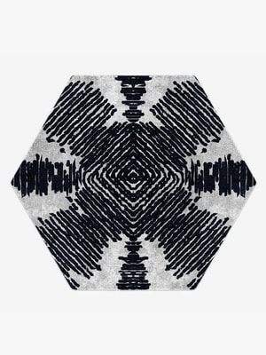 Magnetism Hexagon Hand Knotted Bamboo Silk custom handmade rug