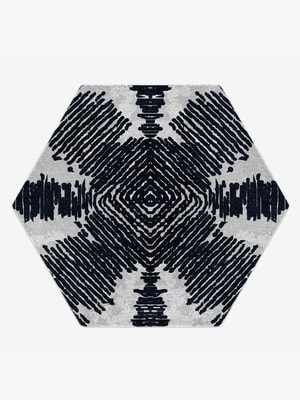 Magnetism Hexagon Hand Knotted Tibetan Wool custom handmade rug