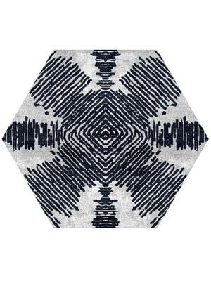 Magnetism Hexagon Hand Tufted Bamboo Silk custom handmade rug