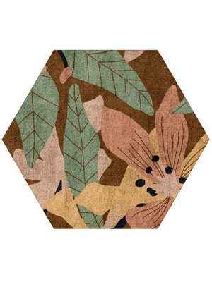 Magnolia Hexagon Hand Tufted Bamboo Silk custom handmade rug