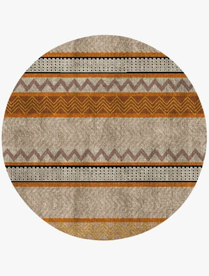 Marmalade Round Flatweave Bamboo Silk custom handmade rug
