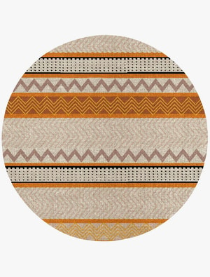 Marmalade Round Flatweave New Zealand Wool custom handmade rug
