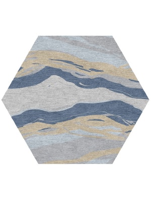 Marmoris Hexagon Hand Knotted Tibetan Wool custom handmade rug