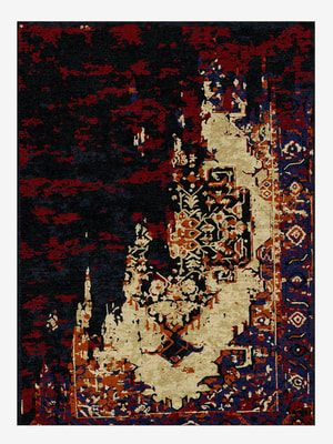 Masked Aztiq Rectangle Hand Knotted Tibetan Wool custom handmade rug