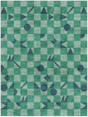 Maths Rectangle Hand Knotted Bamboo Silk custom handmade rug