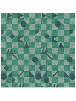 Maths Square Hand Knotted Tibetan Wool custom handmade rug
