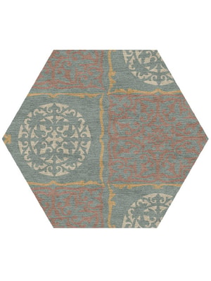 Matrice Hexagon Hand Knotted Tibetan Wool custom handmade rug