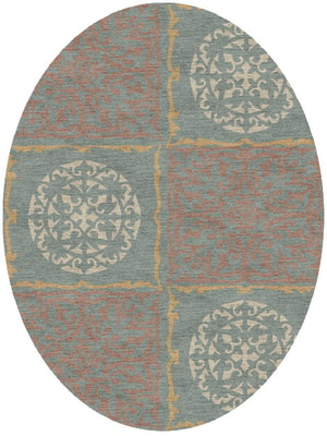 Matrice Oval Hand Knotted Tibetan Wool custom handmade rug