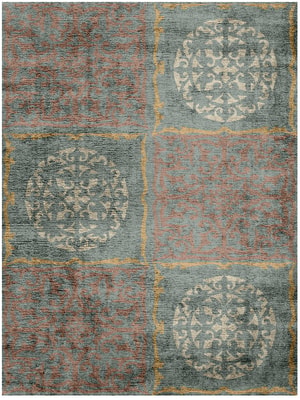 Matrice Rectangle Hand Knotted Bamboo Silk custom handmade rug