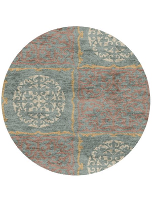 Matrice Round Hand Knotted Bamboo Silk custom handmade rug