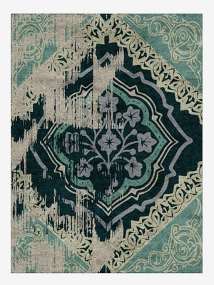 Medallion Rectangle Hand Knotted Bamboo Silk custom handmade rug