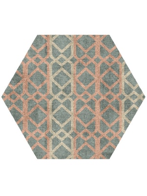 Meditrina Hexagon Hand Knotted Bamboo Silk custom handmade rug