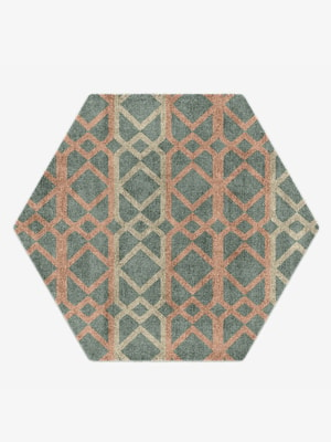 Meditrina Hexagon Hand Knotted Bamboo Silk custom handmade rug