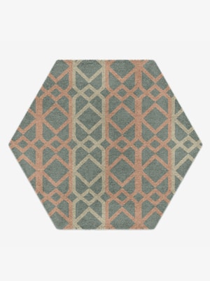 Meditrina Hexagon Hand Knotted Tibetan Wool custom handmade rug