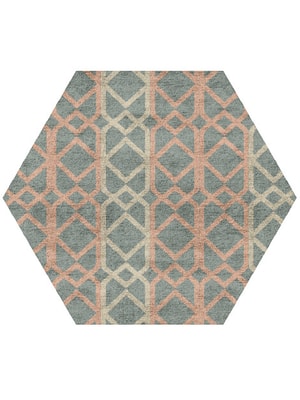 Meditrina Hexagon Hand Tufted Bamboo Silk custom handmade rug