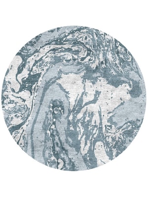 Molten Round Hand Knotted Bamboo Silk custom handmade rug