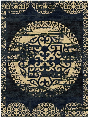 Moon Rectangle Hand Tufted Bamboo Silk custom handmade rug