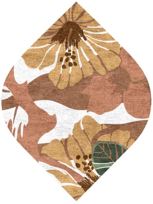 Moss Rose Ogee Hand Knotted Bamboo Silk custom handmade rug
