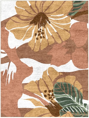 Moss Rose Rectangle Hand Knotted Bamboo Silk custom handmade rug
