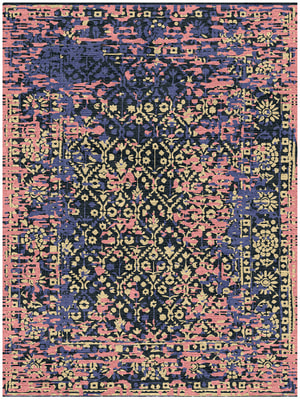 Motif Antique Rectangle Hand Knotted Tibetan Wool custom handmade rug