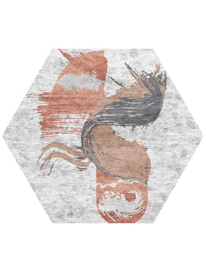 Mottle Hexagon Hand Knotted Bamboo Silk custom handmade rug