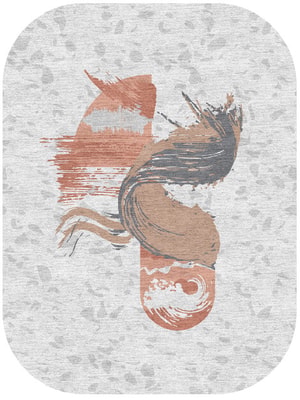 Mottle Oblong Hand Knotted Tibetan Wool custom handmade rug