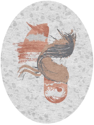 Mottle Oval Hand Knotted Tibetan Wool custom handmade rug