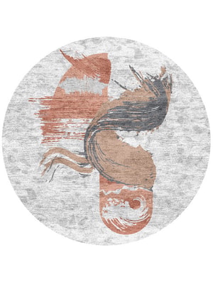 Mottle Round Hand Knotted Bamboo Silk custom handmade rug