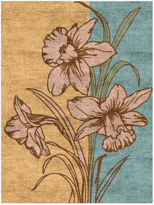 Narcissus Rectangle Hand Knotted Bamboo Silk custom handmade rug