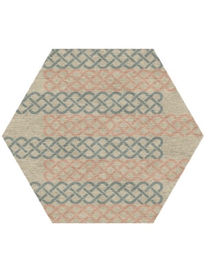 Nellie Hexagon Hand Knotted Tibetan Wool custom handmade rug