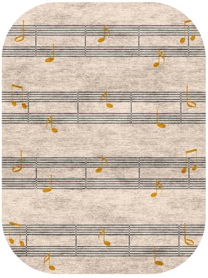 Notes Oblong Hand Knotted Bamboo Silk custom handmade rug