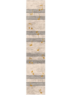 Notes Runner Hand Knotted Bamboo Silk custom handmade rug