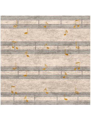 Notes Square Hand Knotted Bamboo Silk custom handmade rug
