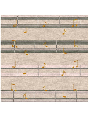 Notes Square Hand Knotted Tibetan Wool custom handmade rug